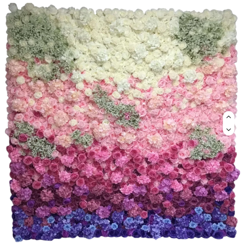 Wild Bloom Horizon Flower Wall Rental (8×8)
