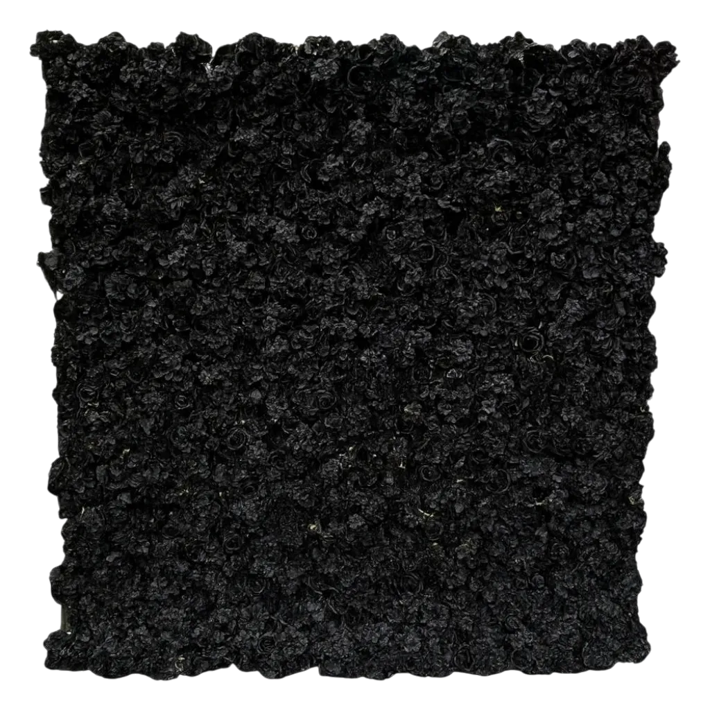 Black Velvet Flower Wall Rental (8×8)