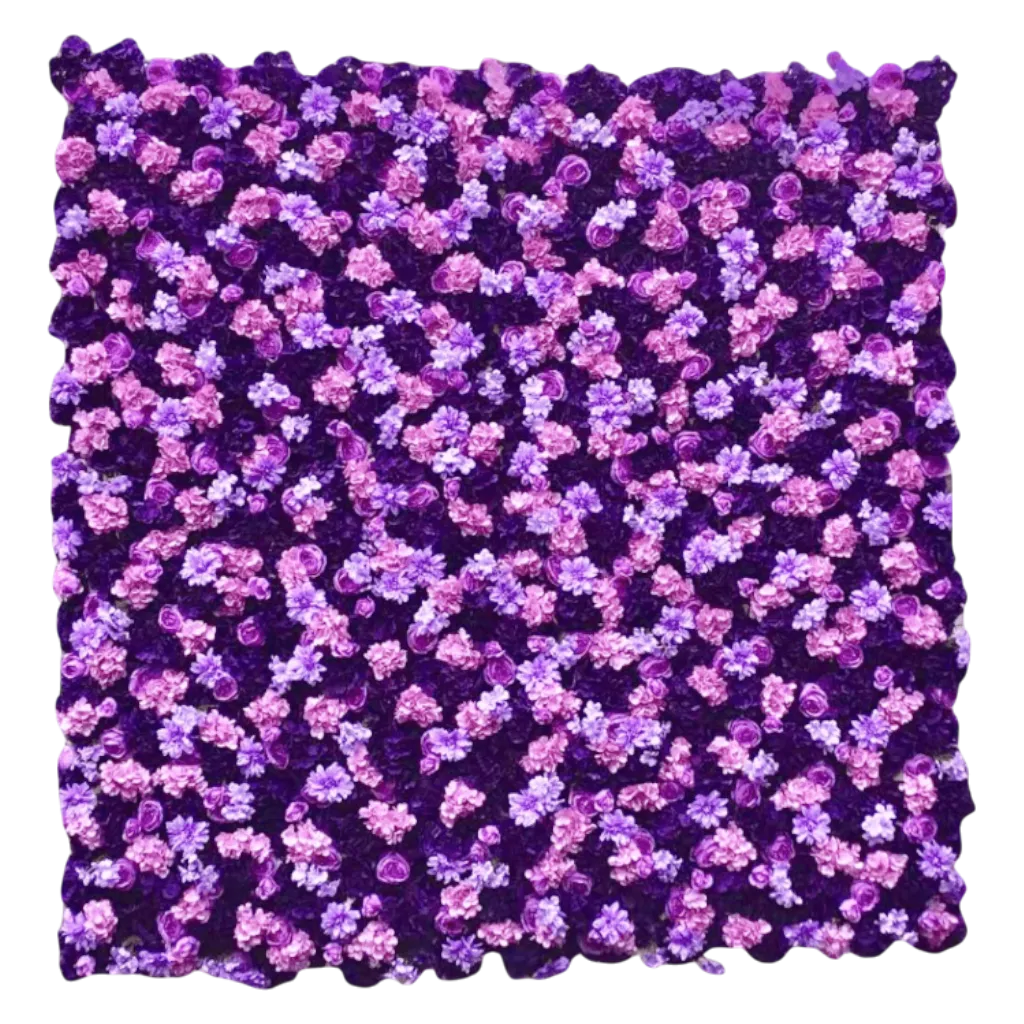 Midnight Violet Flower Wall Rental (8×8)