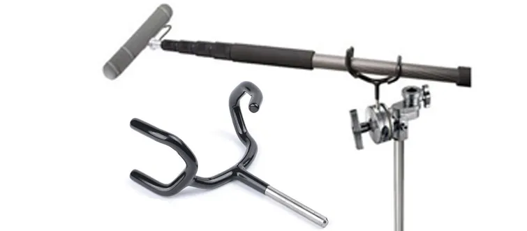 Audio boom microfoon interview setup