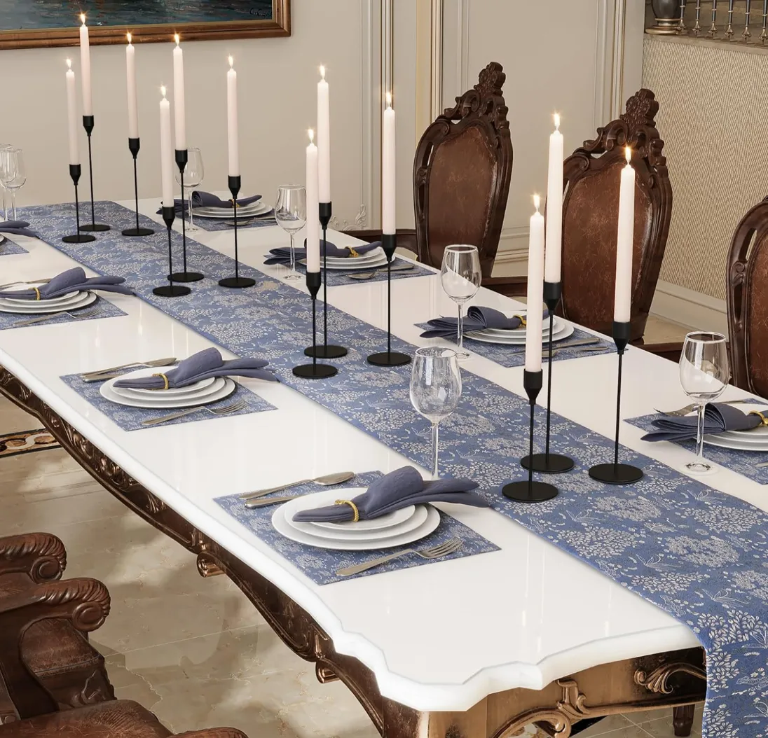 Black Taper Candle Holders, Set of 12