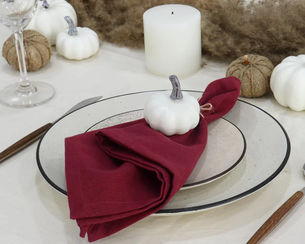 Burgundy Cloth Dinner Napkins, Set of 12