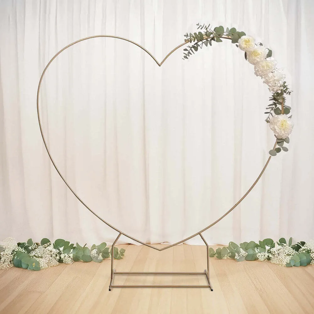 Gold Metal Heart Arch- Frame only