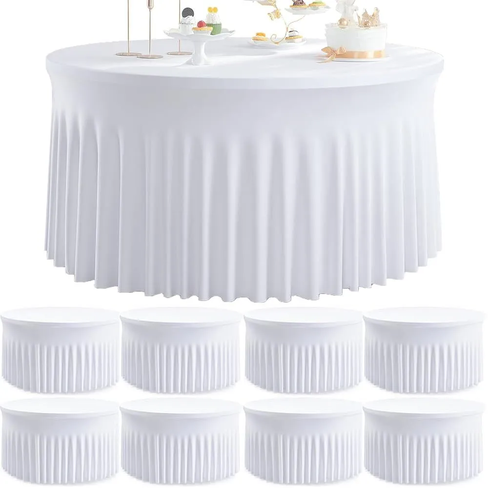 White Spandex with Skirt Linen (60" Round)