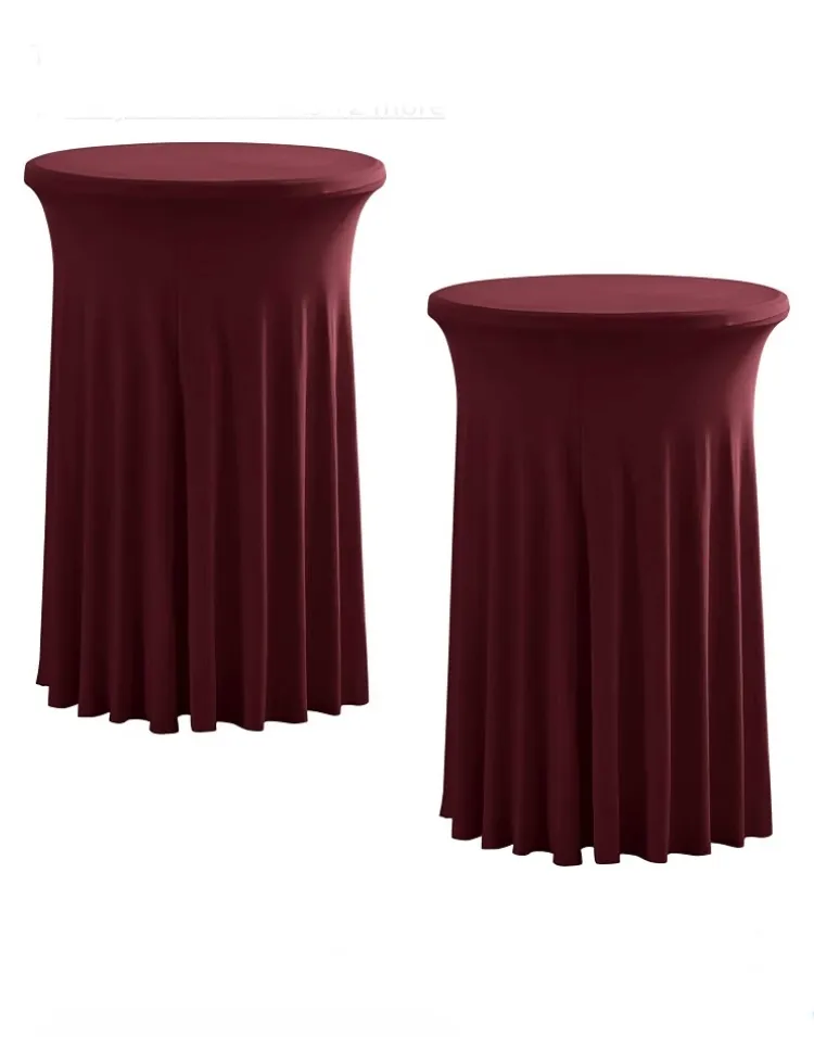 Burgundy Spandex with Skirt Cocktail Linen (30")