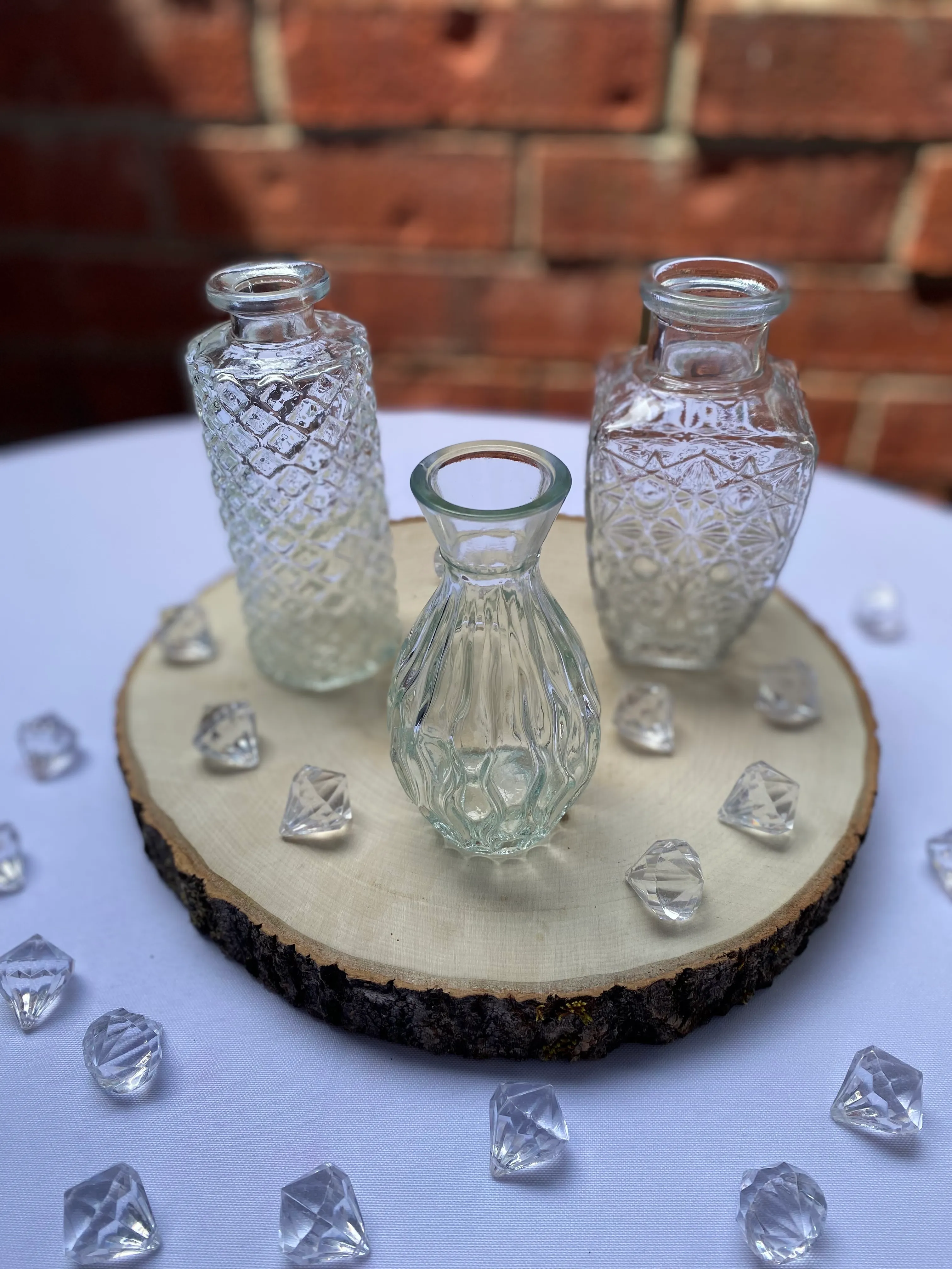Bud Vase Collection (3 small)-Wood Slab-Diamond Gems 