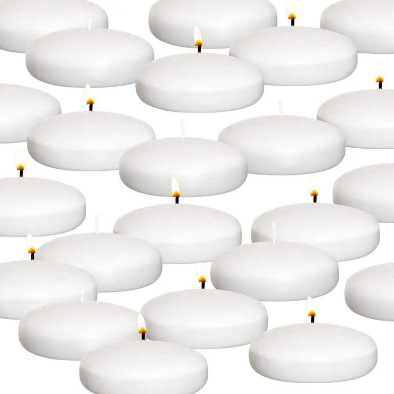 Floating Disc Candle - 3" White (10 hour burn)