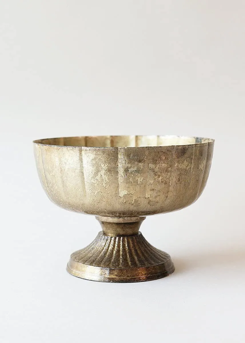 Gold Metal Compote Bowl (8x5.5")