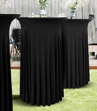 Black Spandex with Skirt Cocktail Linen (30")