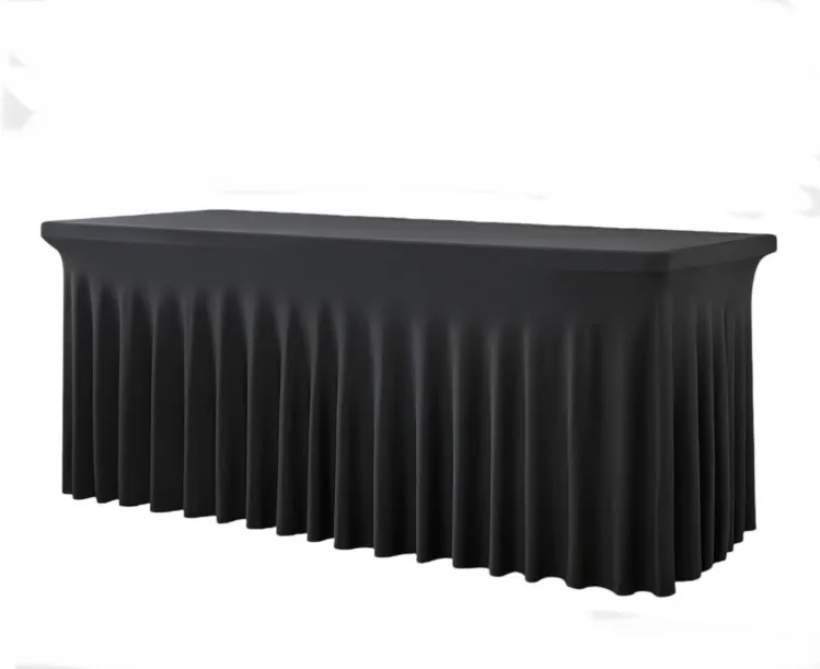 Black Spandex w/ Skirt Linen- 6' Rectangle