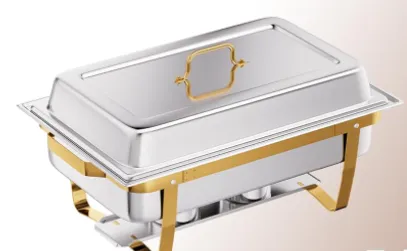 Gold and Stainless Steel Chafing Dishes