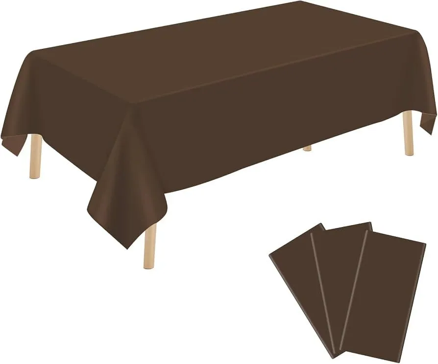 Brown Plastic Rectangular Tablecloth
