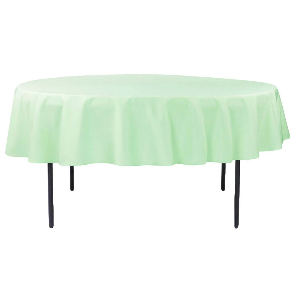 Mint Plastic Round Tablecloth