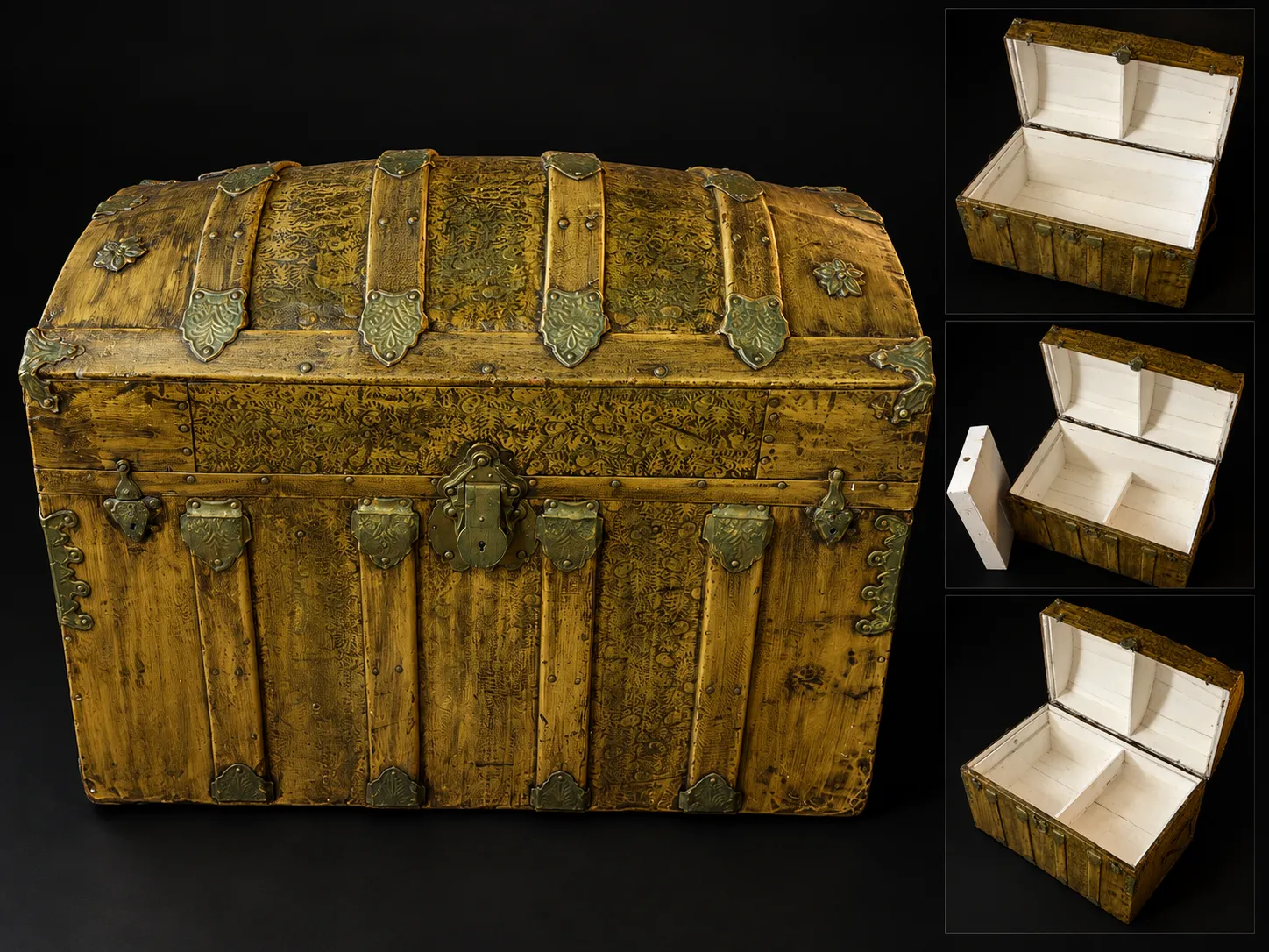 Victorian-Era Dome-Top Travel Trunk