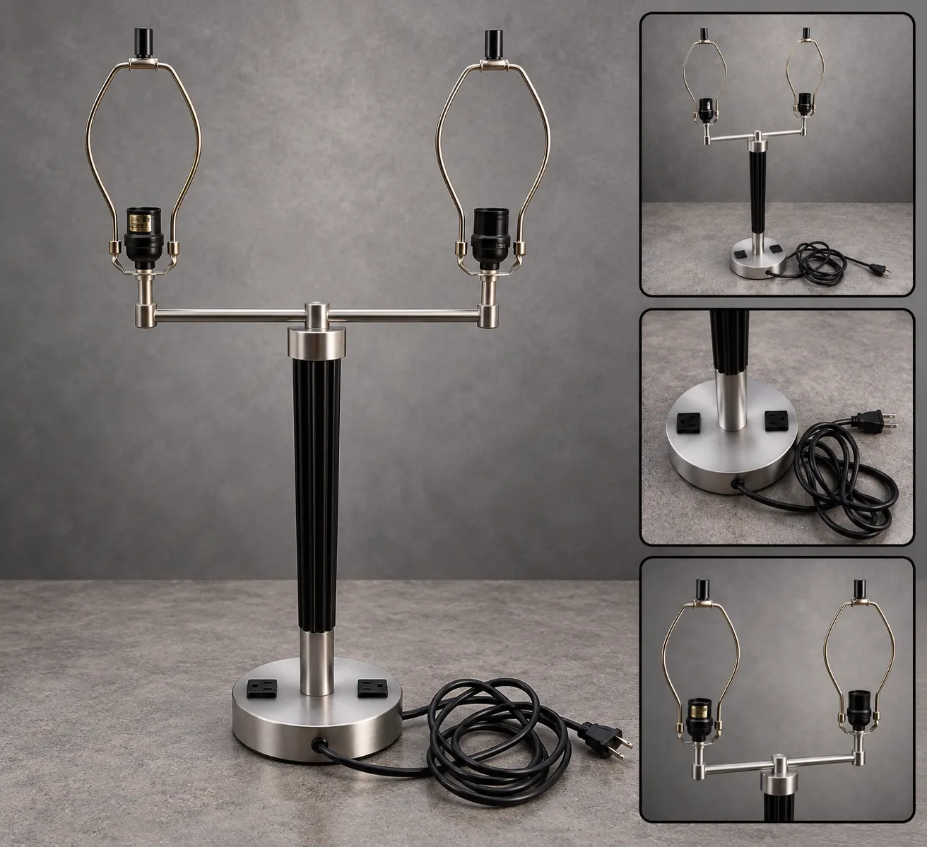 Double-Sided Lamp with Built-In Plugs
