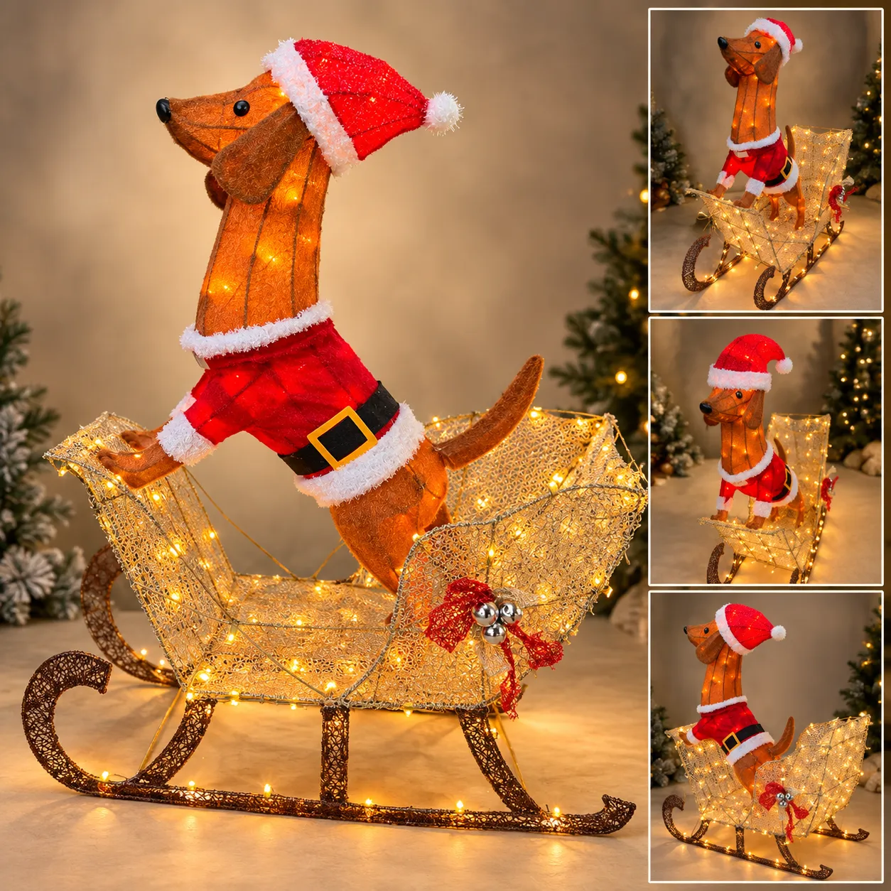 Light-Up Christmas Dog Decoration
