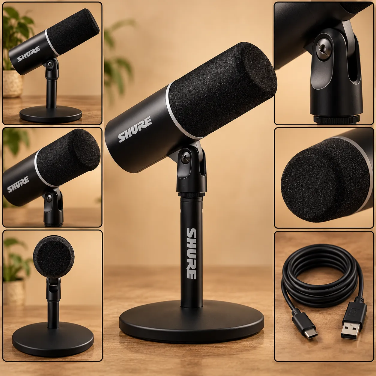 Desktop Podcast Microphone with Base