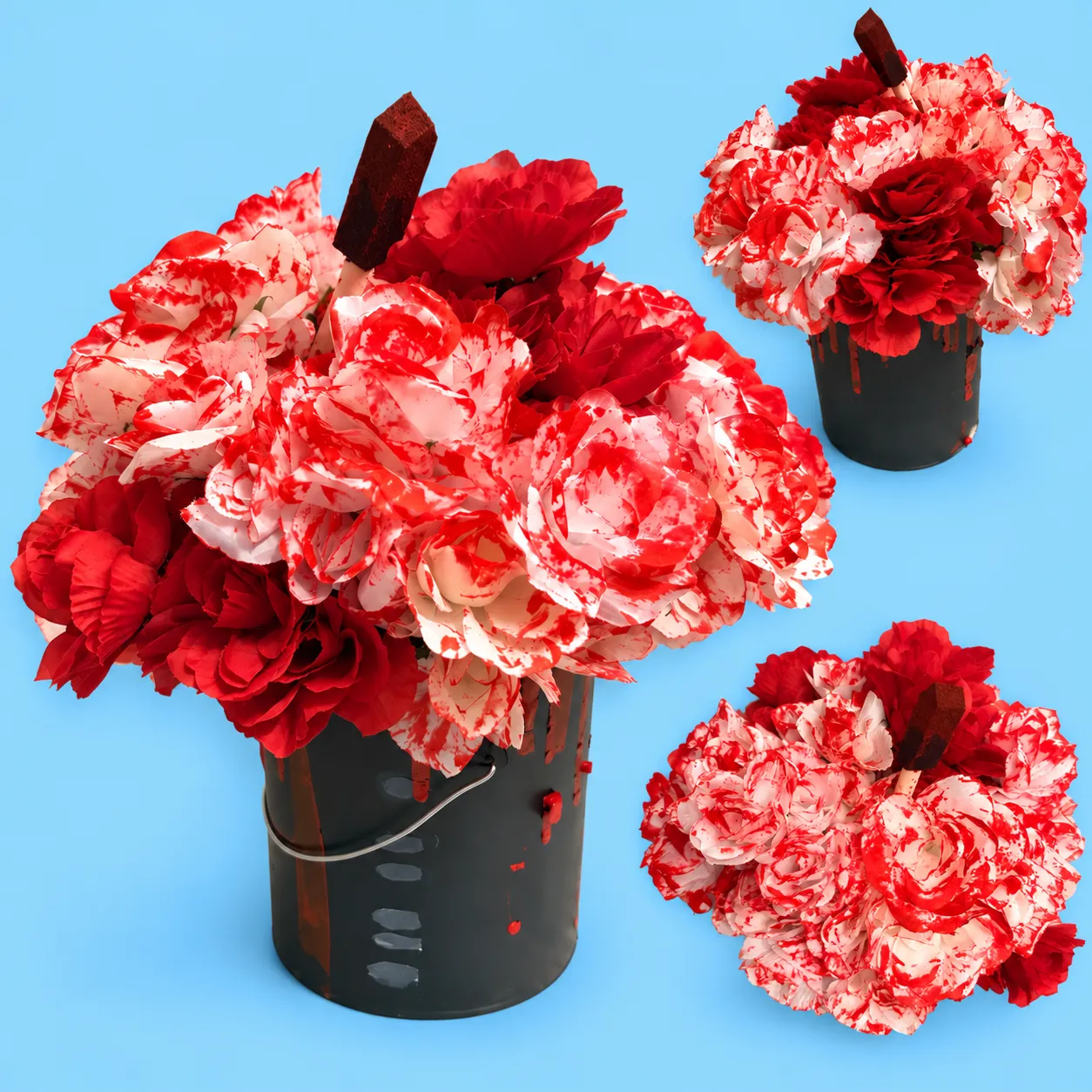 “Painting the Roses Red” Flower Bucket 