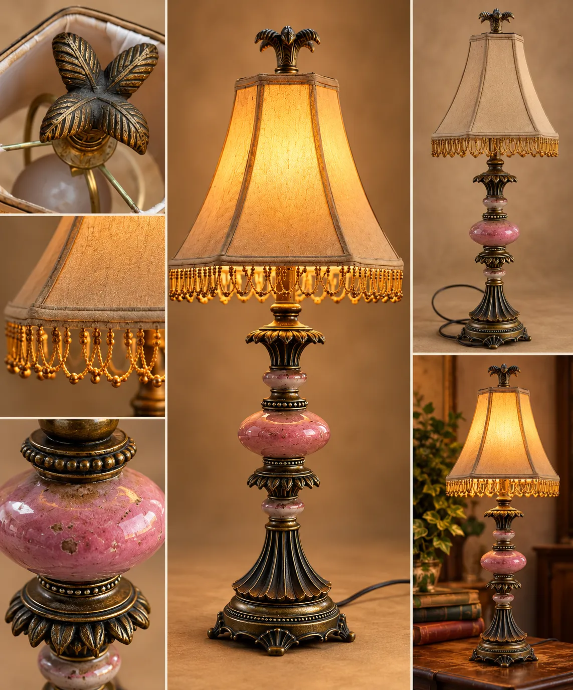 Vintage Tall Decorative Side Table Lamp