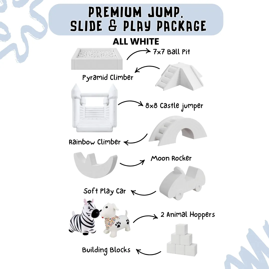 Premium Jump, Slide & Play Package - All White