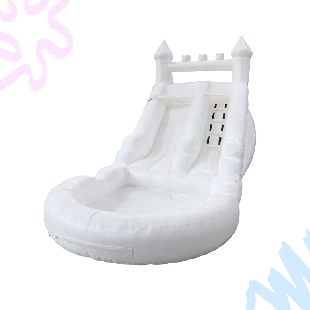  21' White Single Lane White Waterslide