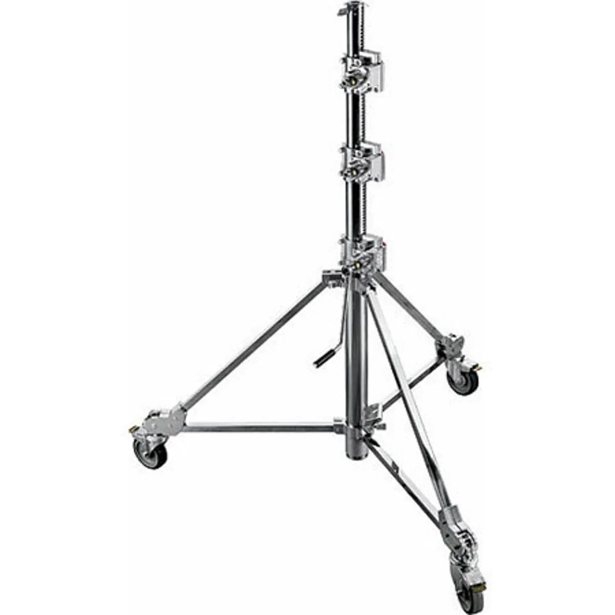 Avenger High 14' Strato Safe 43 Stand with Braked Wheels, 4 Sections, 3 Risers, Chrome Steel