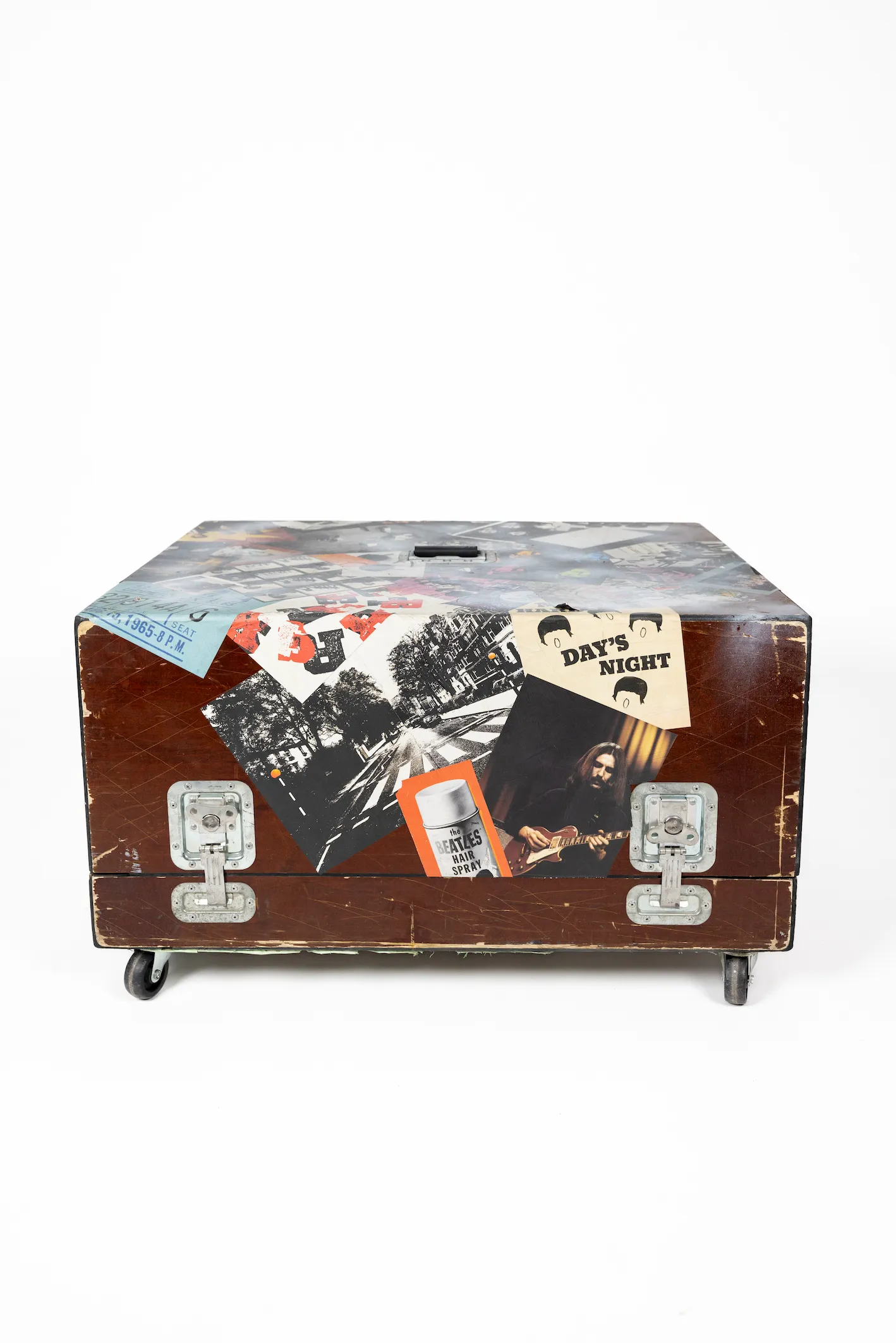 Brown Table with Photos