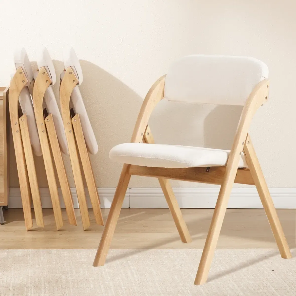Foldable Dining Padded Seat Chair