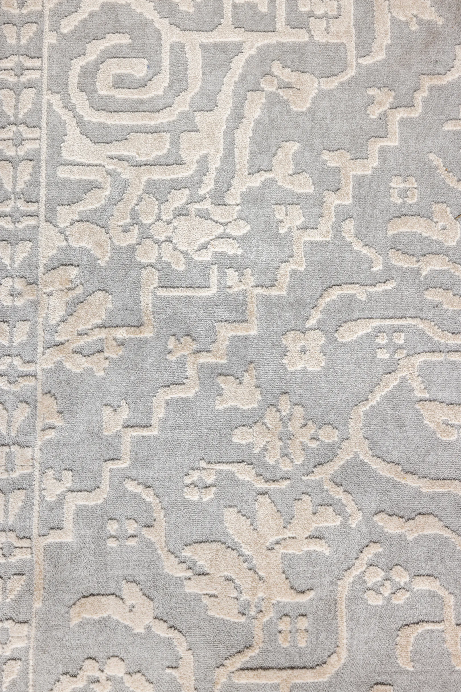 White and Gray Paisley Carpet