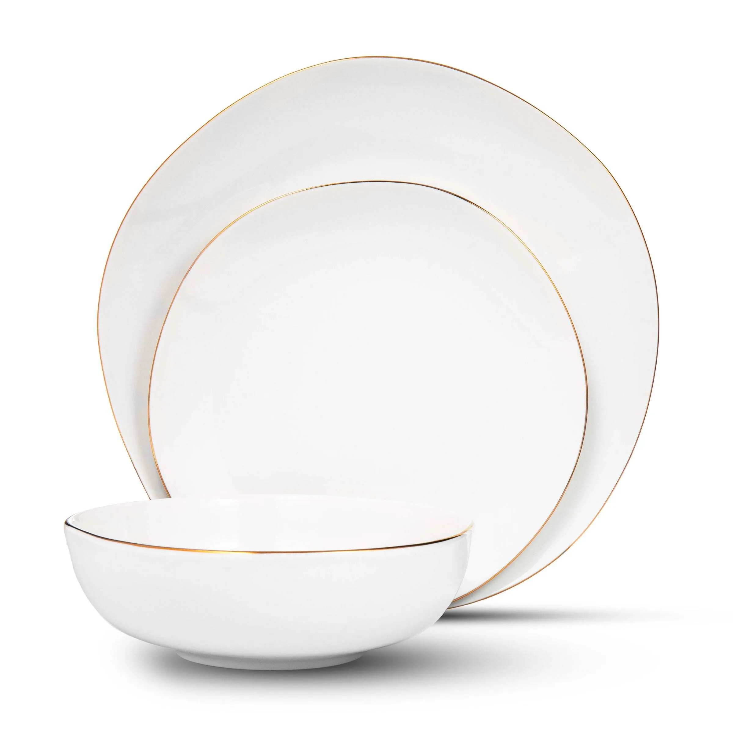 White with Gold Rim Dinnerware
