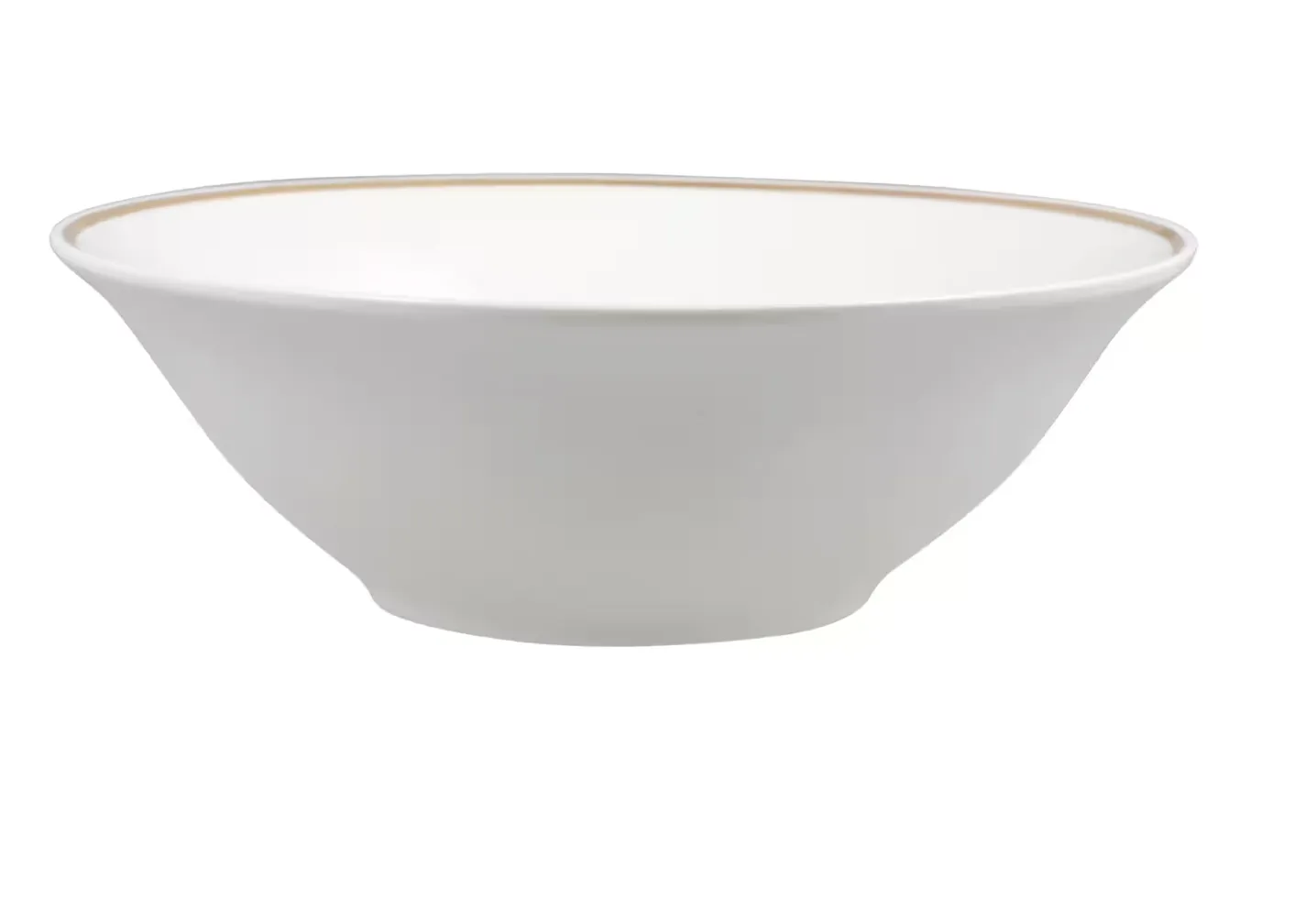 White Dinner Bowl with Gold Rim