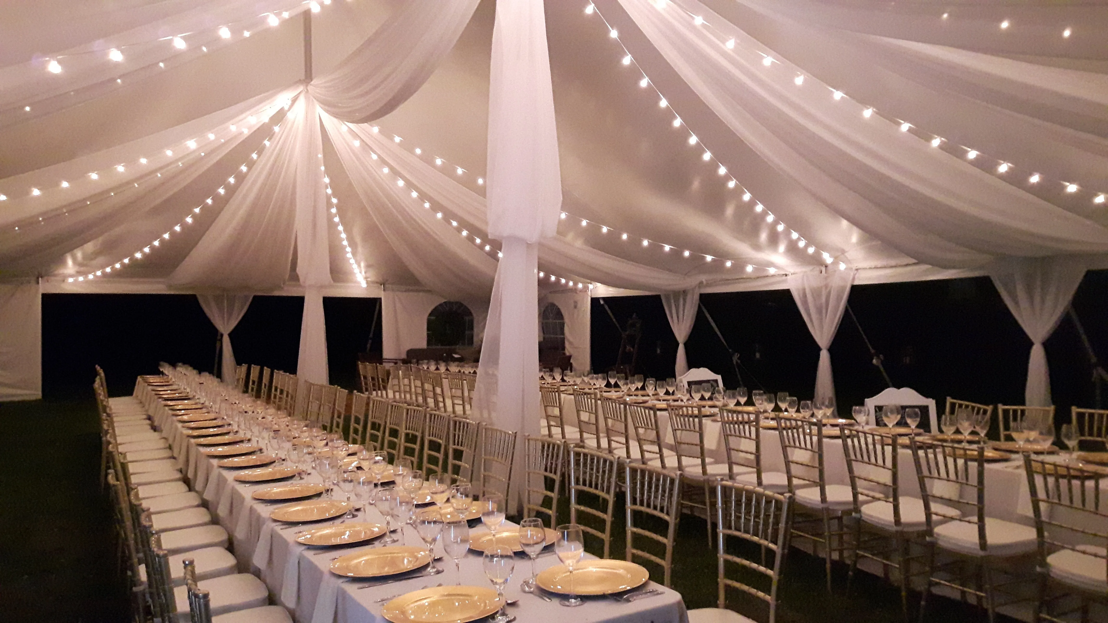 Pole Tent Lighting - Corners to Peaks