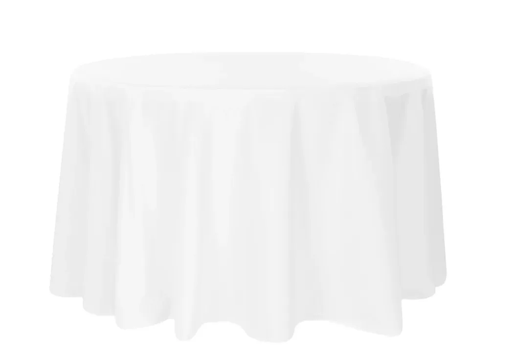 108" Polyester Tablecloth -  White 