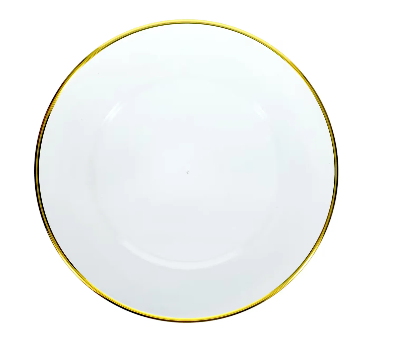 7.5" White Salad / Dessert Plate with Gold Rim