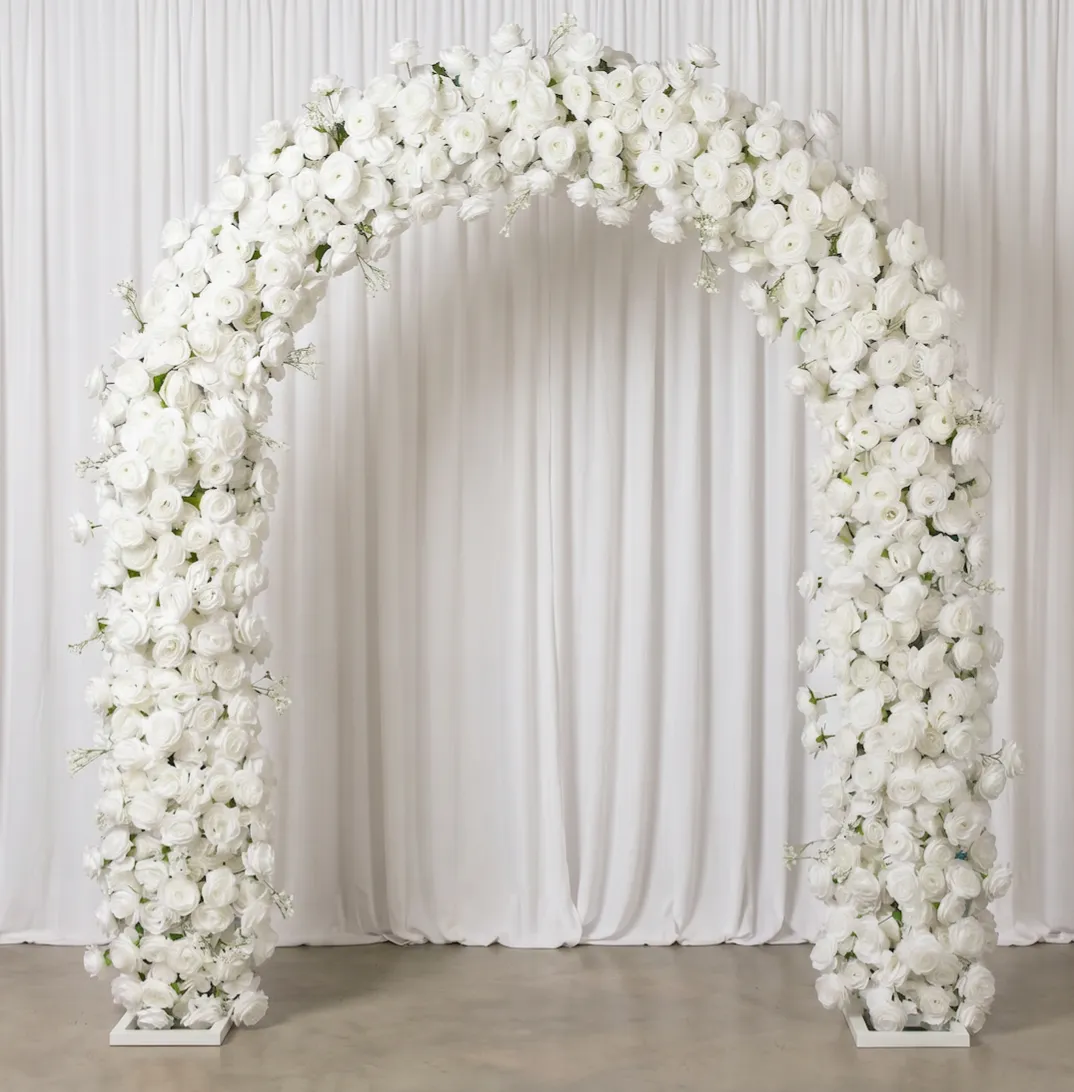 U Shaped White Flower Arch