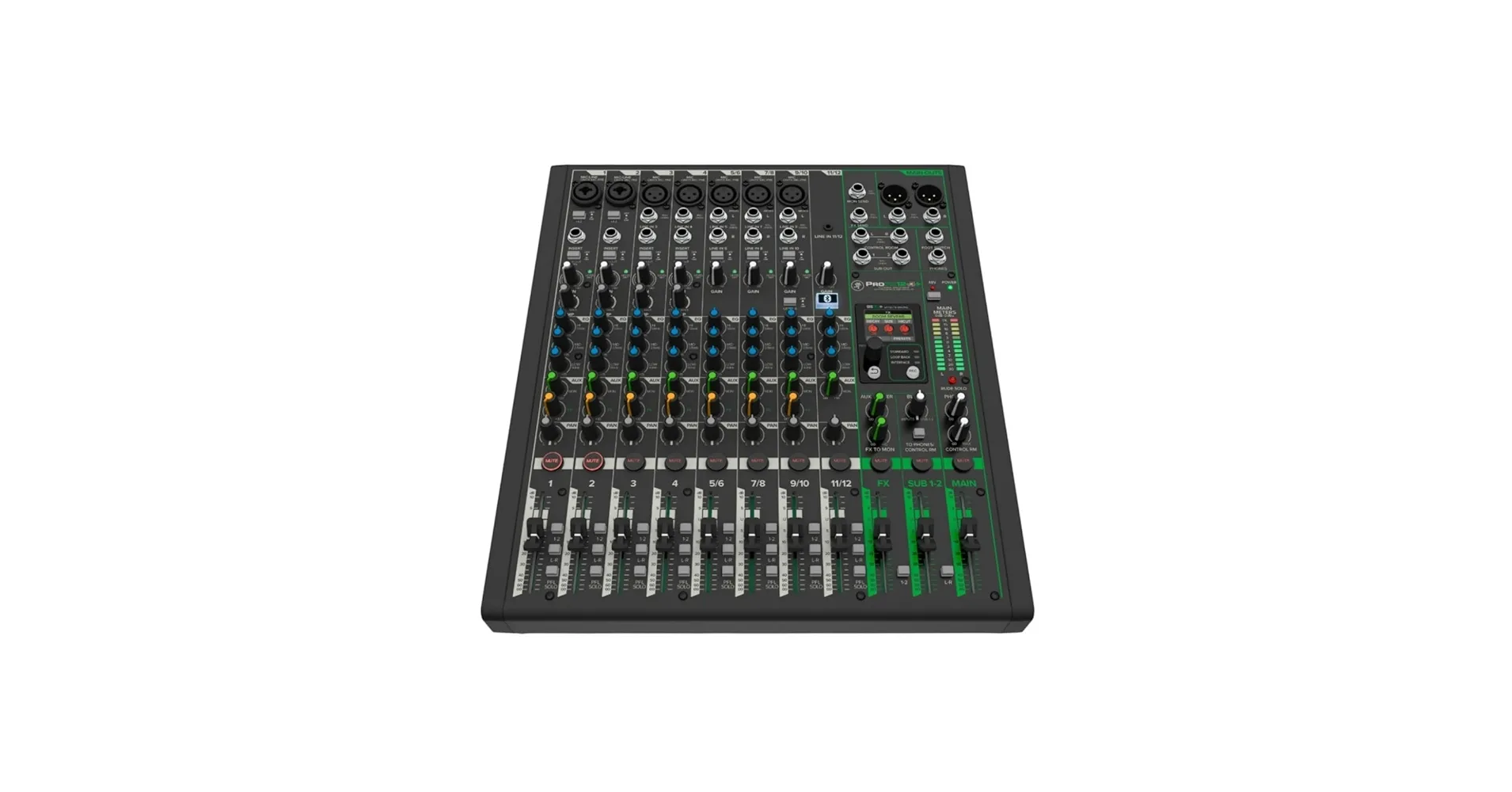 12-Channel Professional Audio Mixer with USB Connectivity