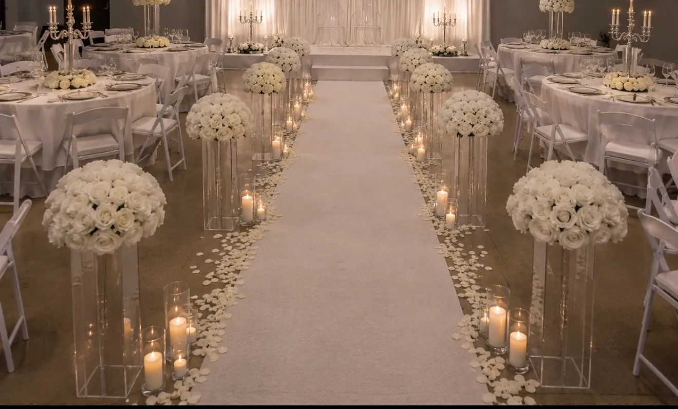 Flowers With Stand / Aisle Decor (60 CM - Medium)