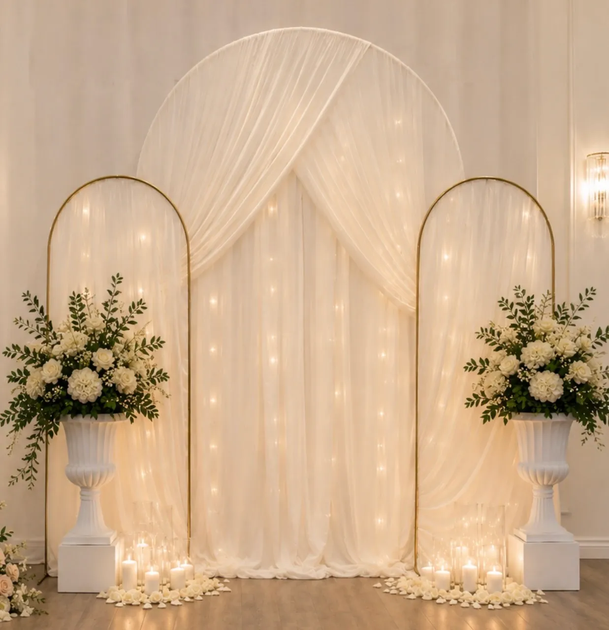 3 Arched Backdrop with Drapes