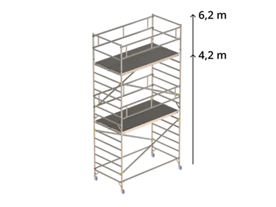 Rullestillads.  Bredde 135, Længde 305, Højde 420. Minimum 5 dage.
