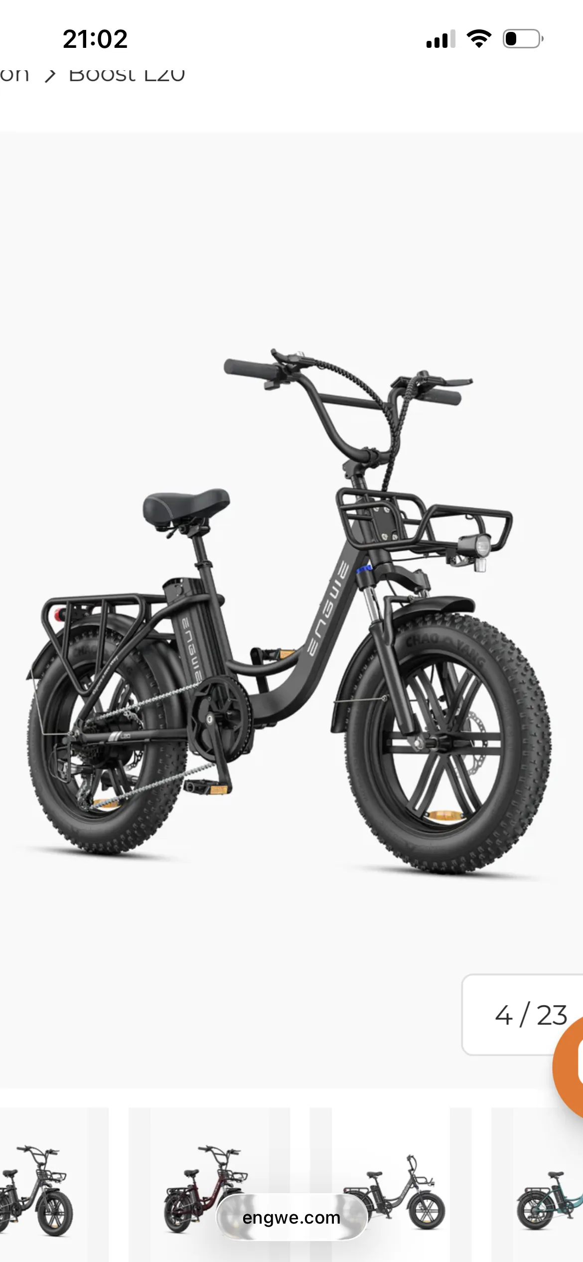 Vélo électrique FAT BIKE - cadre ouvert  