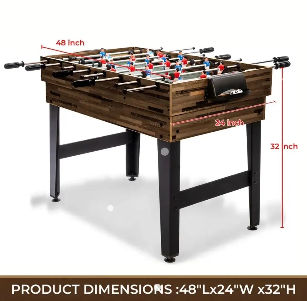 2-in-1 Pool & Foosball Table