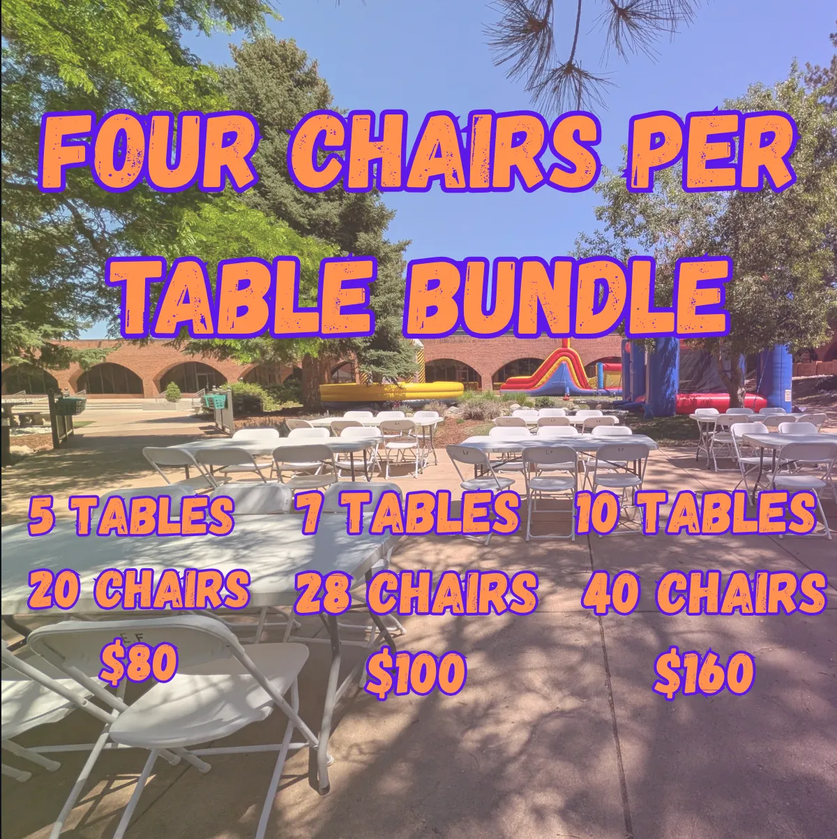 four chairs per table bundle