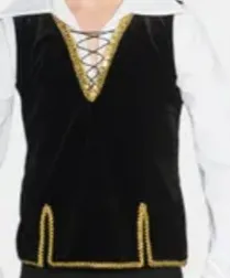 Black & Gold velour ballet waistcoat 