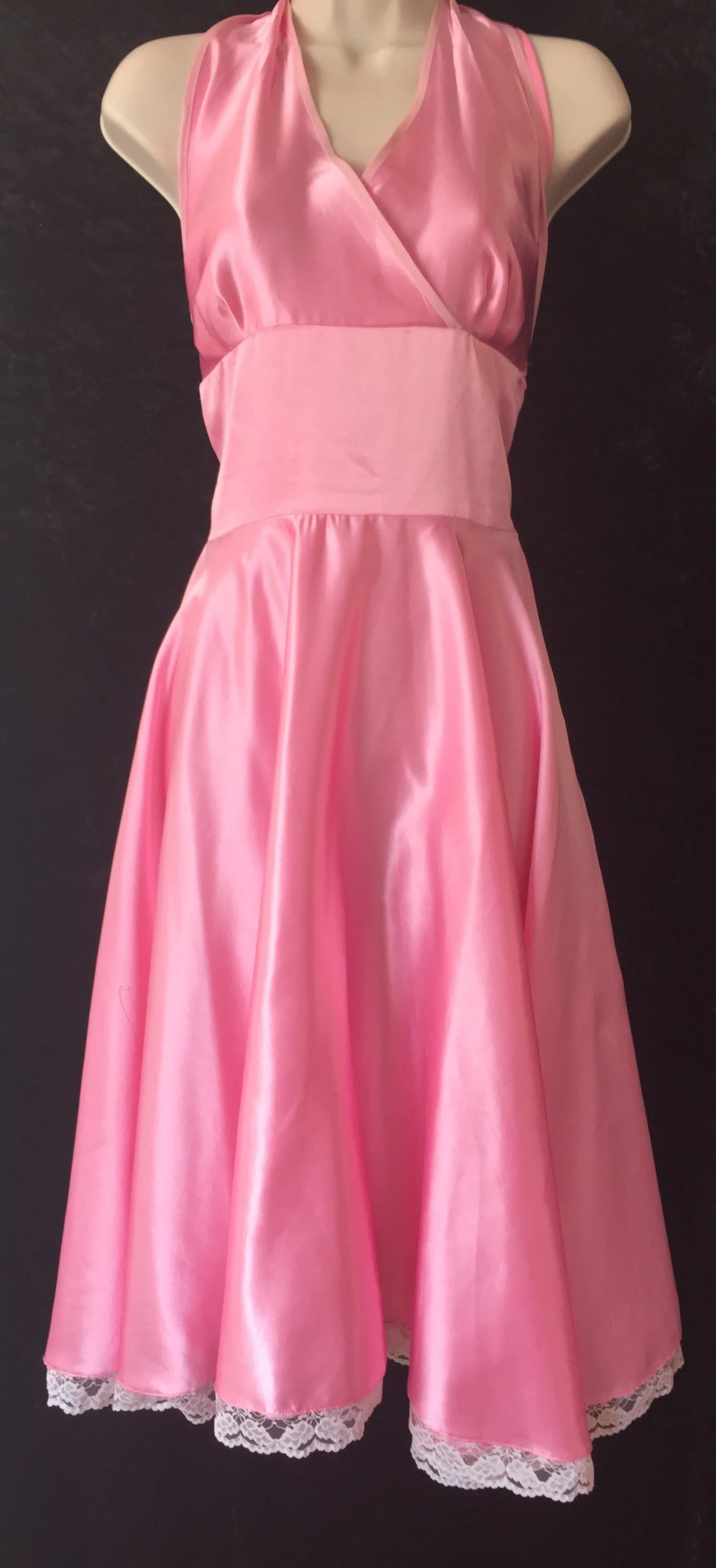 Pink Marilyn Monroe style halterneck dress