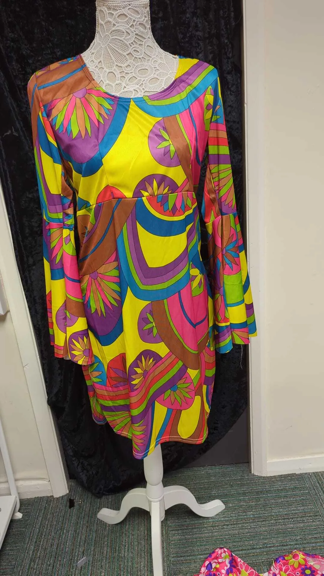 Psychedelic Multi Coloured Dress - 60s Style 
