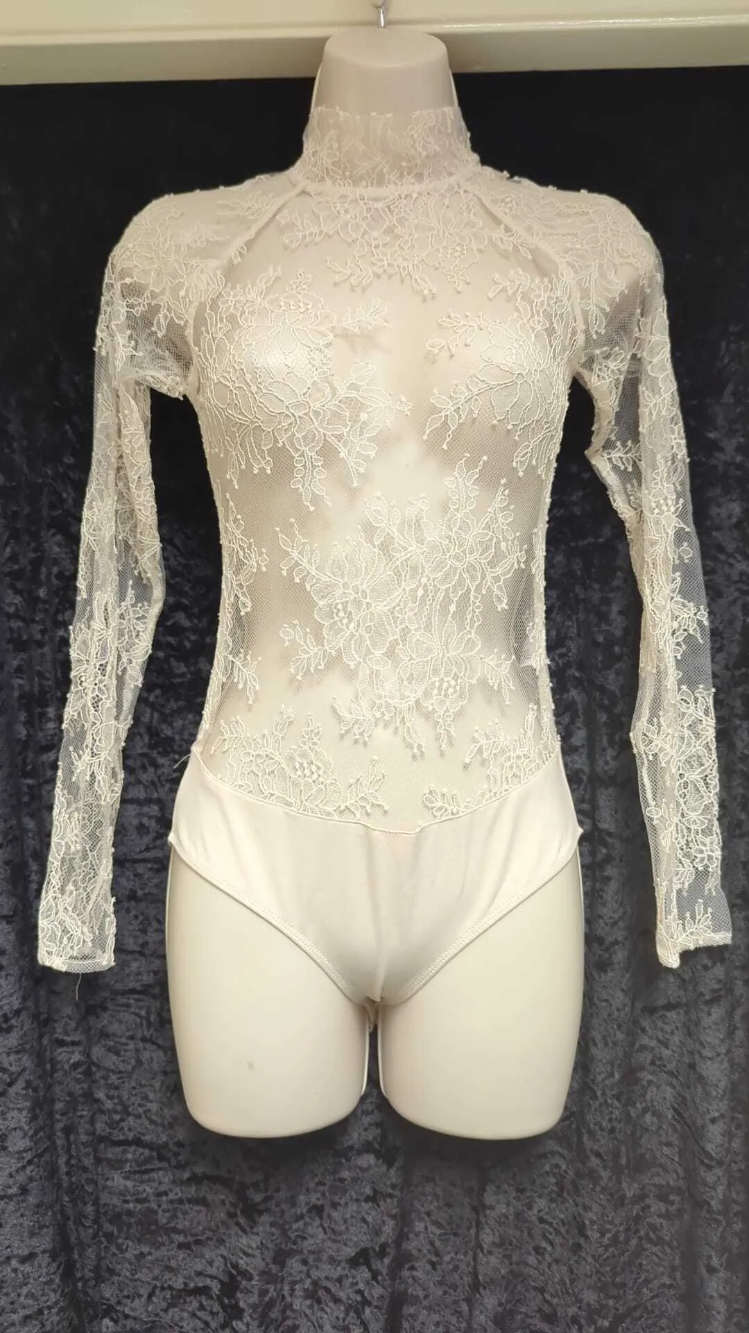 Cream lace body suit