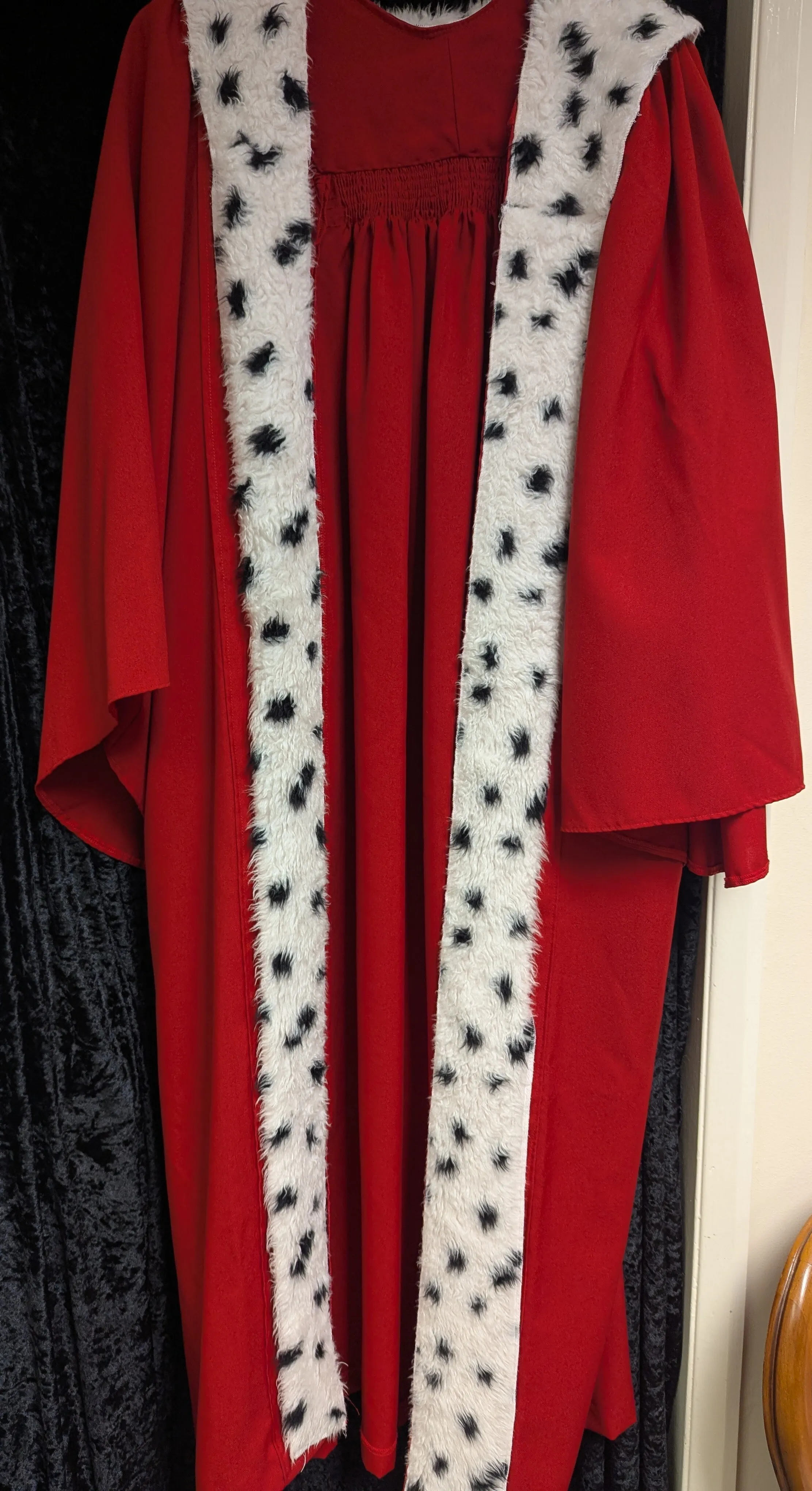Red King's robe with faux fur trim