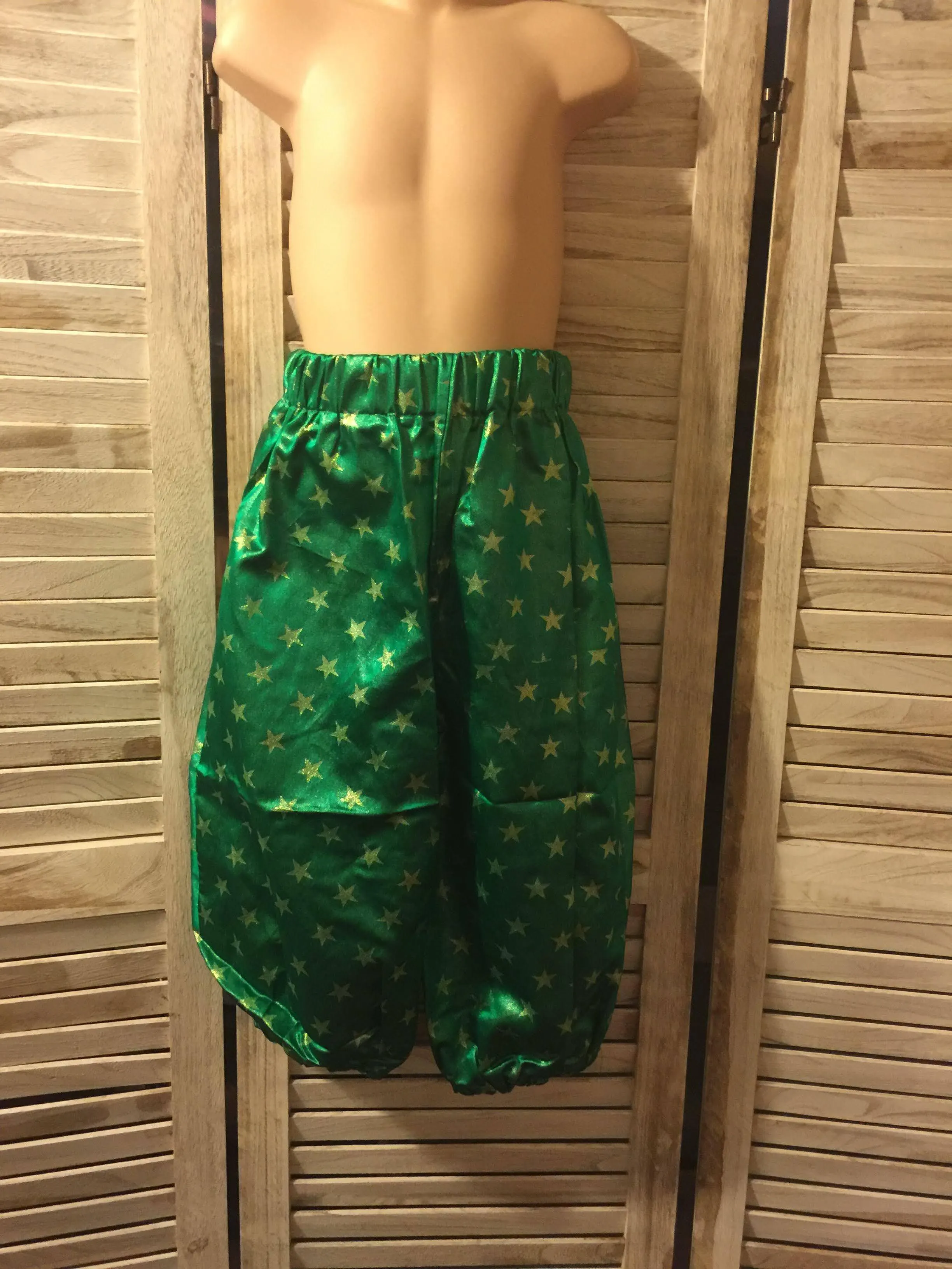 Green and gold star pants