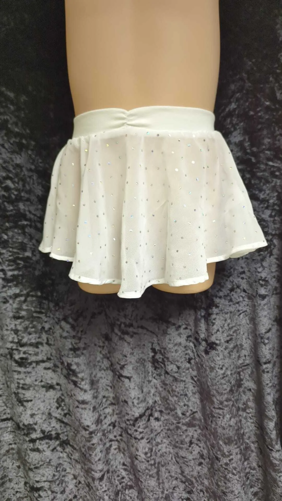 White chiffon skirt with diamanté detail