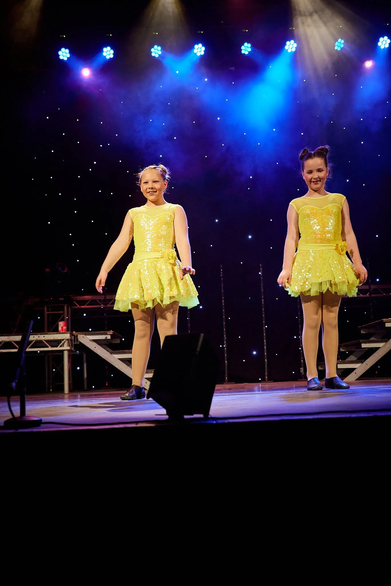 Yellow tutu style dress with sparkle sweetheart neck line